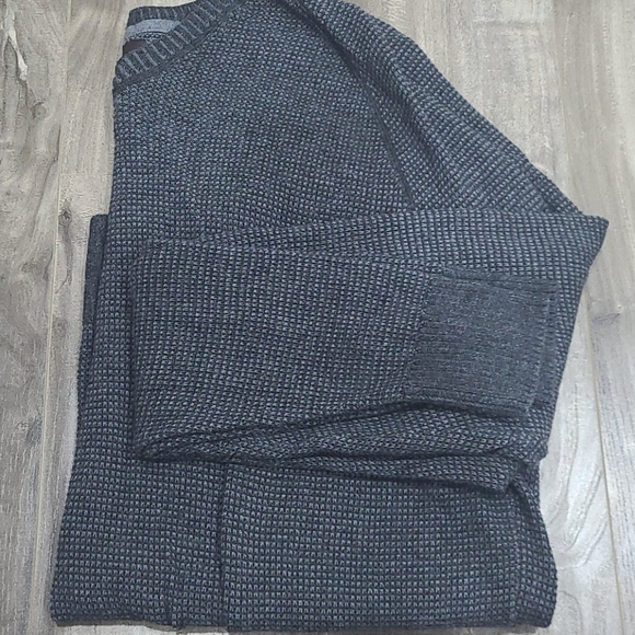 Men's black brown v neck sweatshirt - Picture 2 of 5